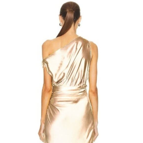 The Sei Cowl Neck Ruched Mini Dress in Rose Gold NWOT Size 4 - Picture 2 of 4